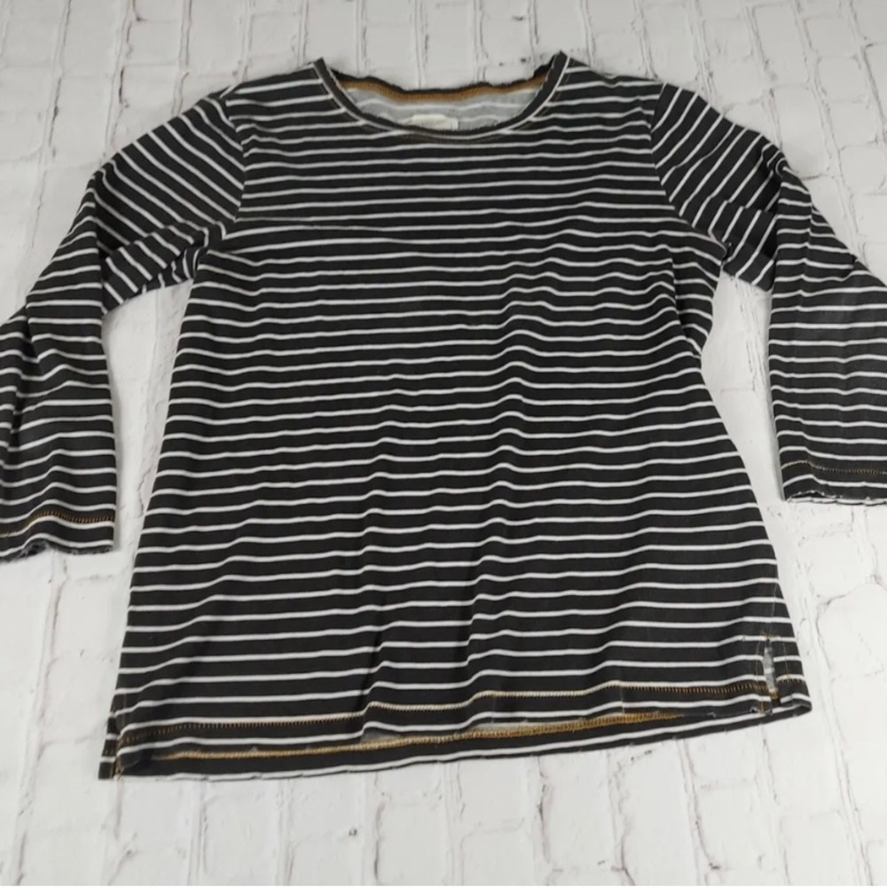 Current Elliott  striped faded black  distressed blouse t-shirt